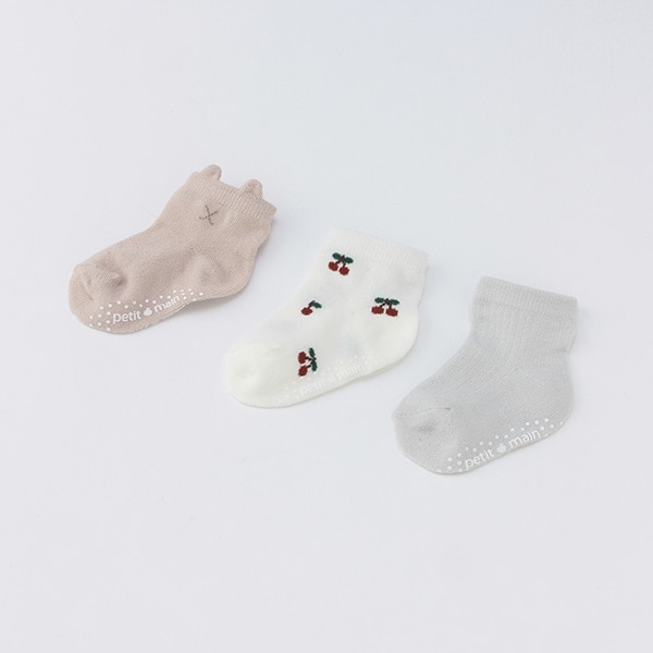 BABY3Pソックス(9-11cm ベージュ): 新生児 - ナルミヤ