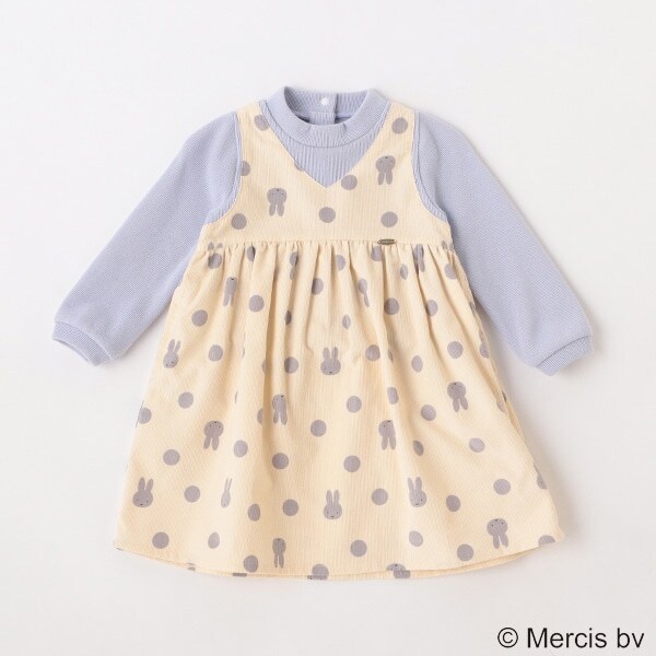 【miffy】ドット柄Tドッキングワンピ