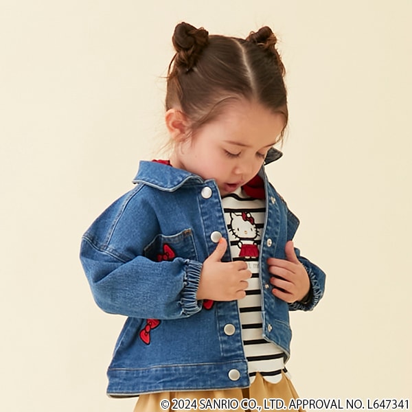 新品　リランドチュール ハローキティ　リボンジャガードニットジャケット　ピンク Rirandture - 新品未使用 リランドチュール キティコラボ リボン