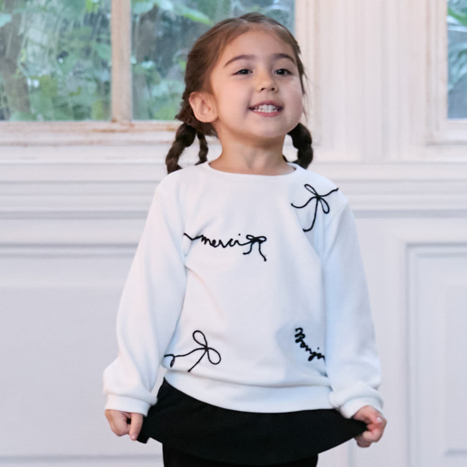 ナルミヤ ロゴ刺しゅう長袖Tシャツ(80cm ピンク): キッズ - ナルミヤ