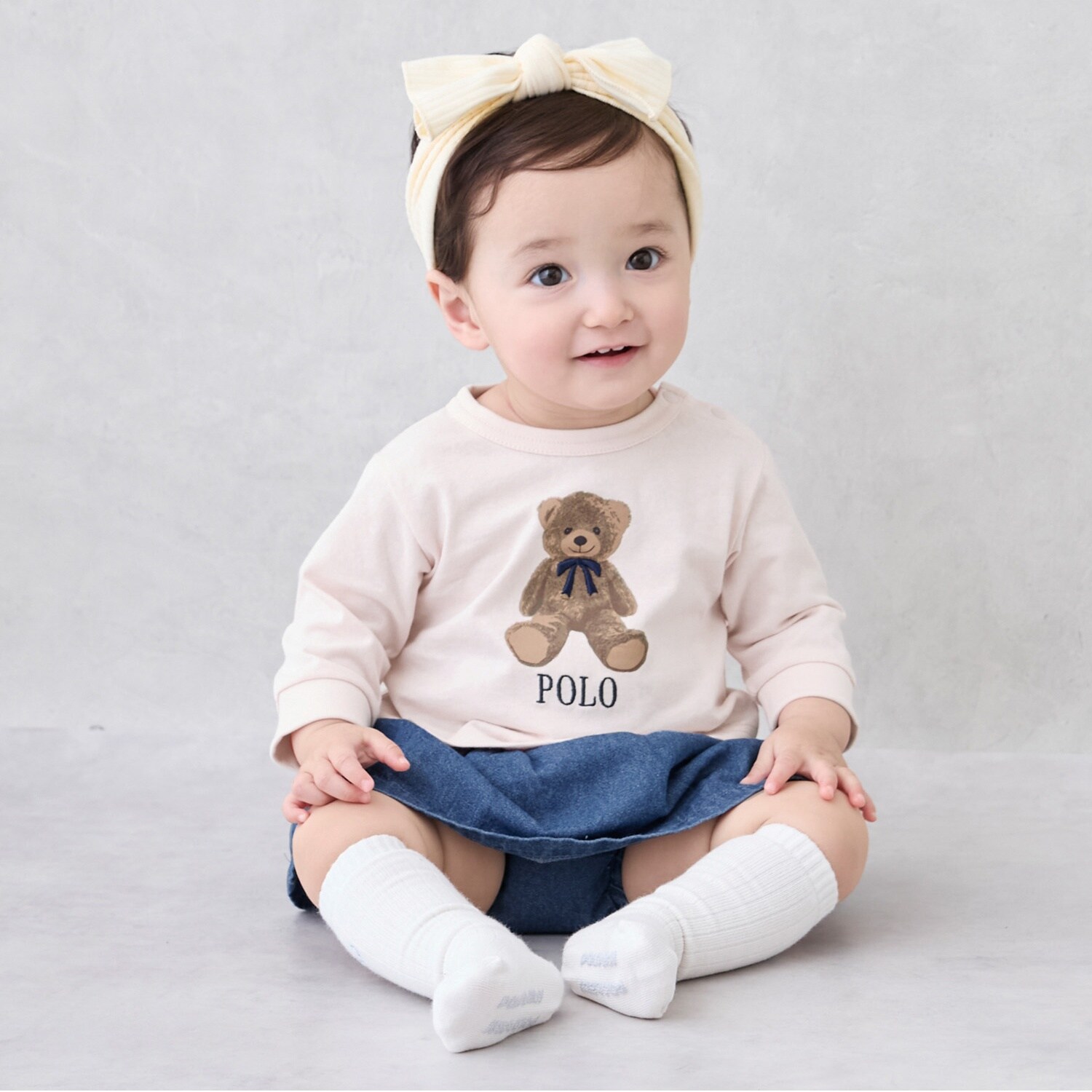 【POLO BCS】クマグラフィック長袖T+スカパンセット