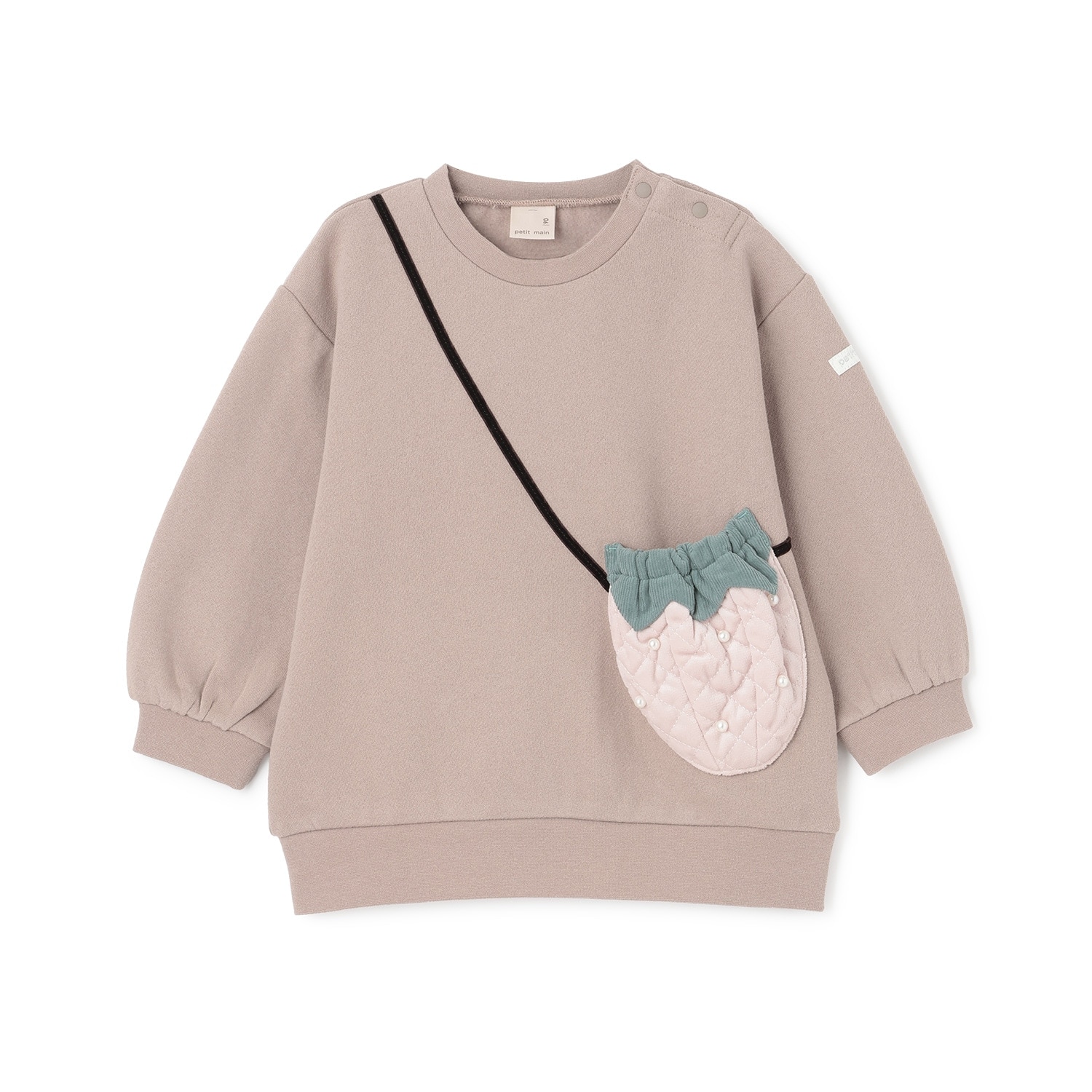 【裏起毛】いちごポシェットトレーナー