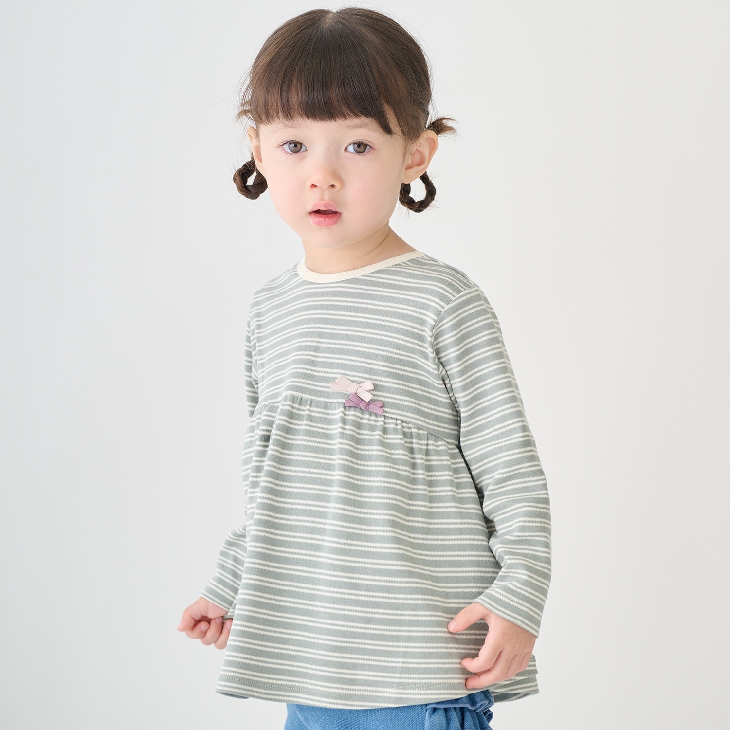 【オーガニック】ペプラム長袖Tシャツ