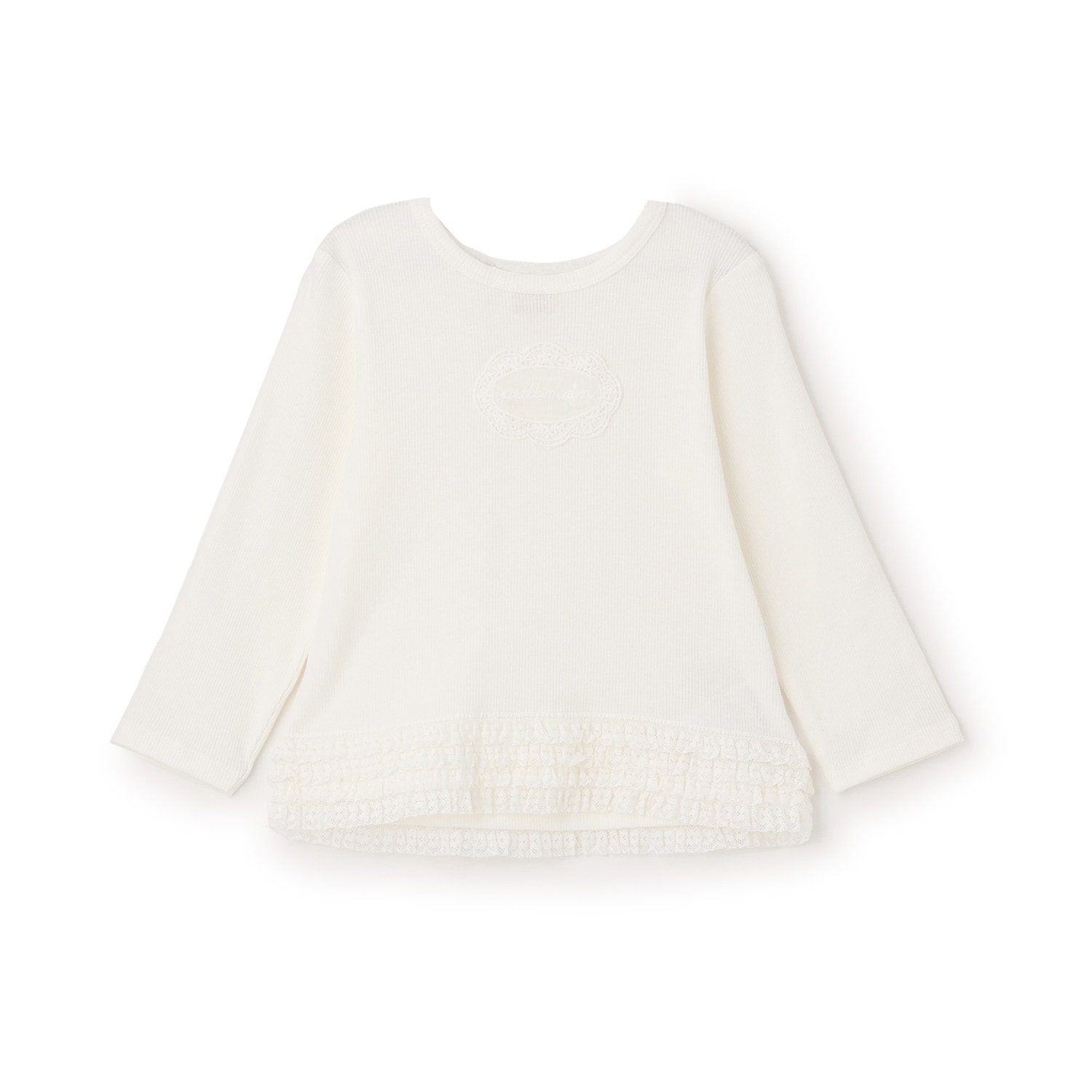 【オーガニック】レースフリル長袖Tシャツ