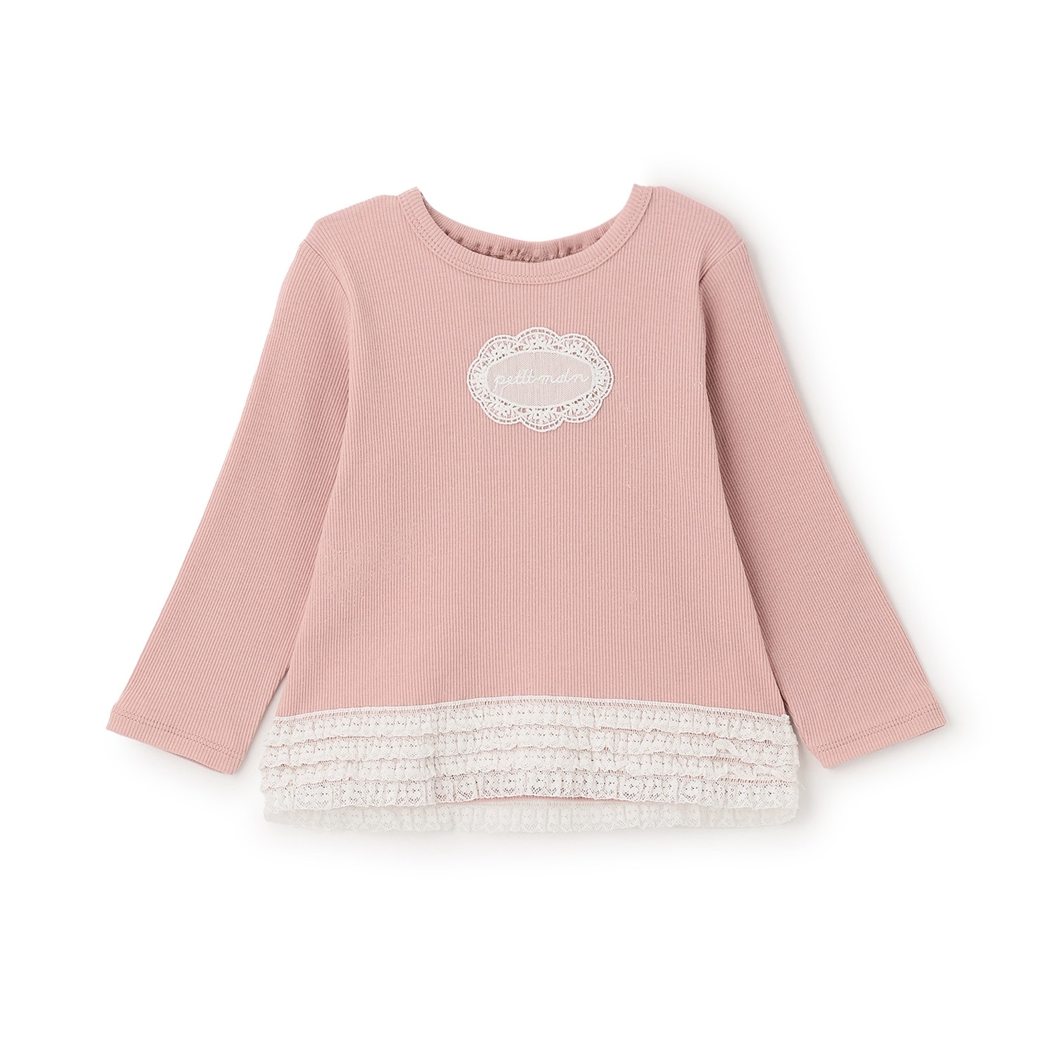 【オーガニック】レースフリル長袖Tシャツ