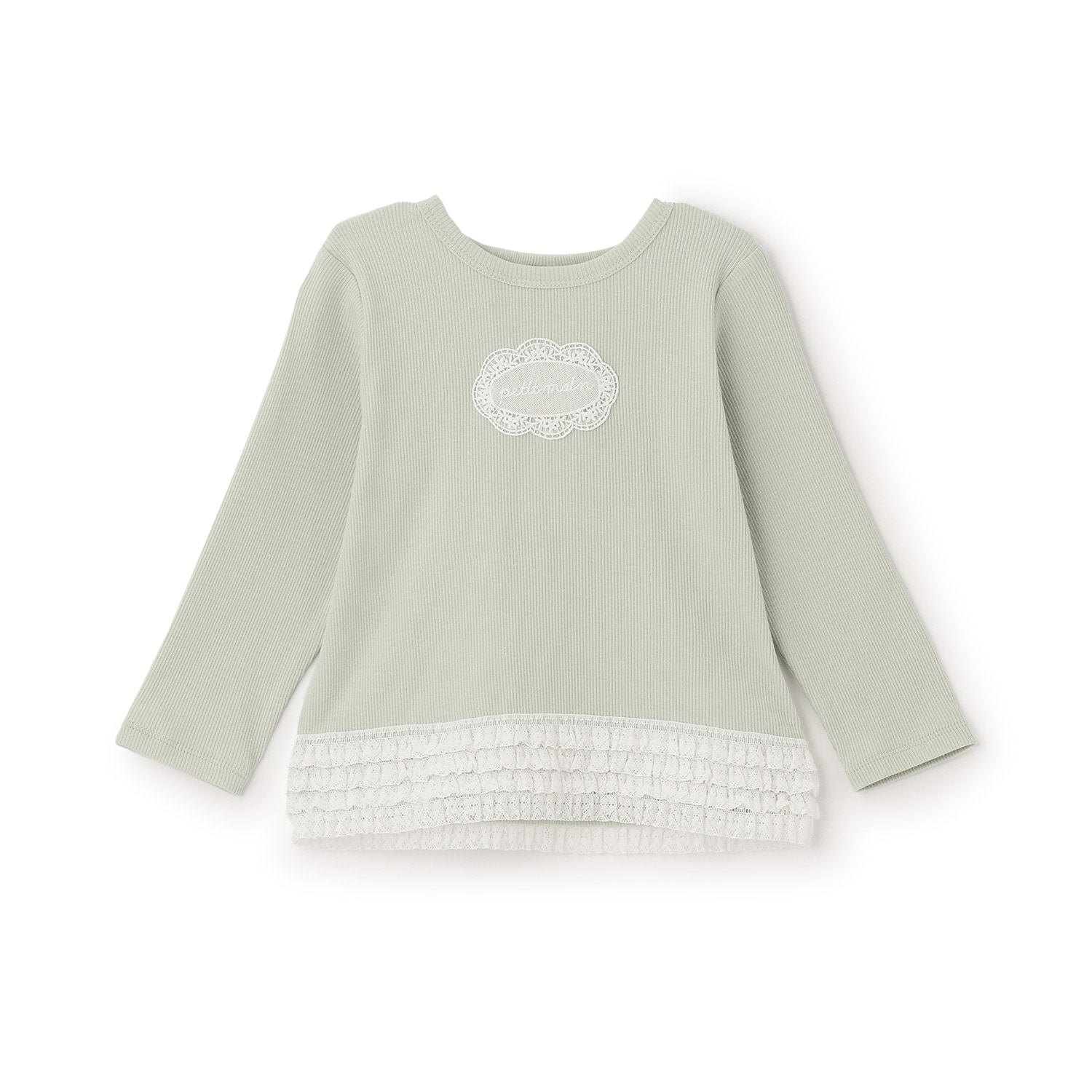 【オーガニック】レースフリル長袖Tシャツ