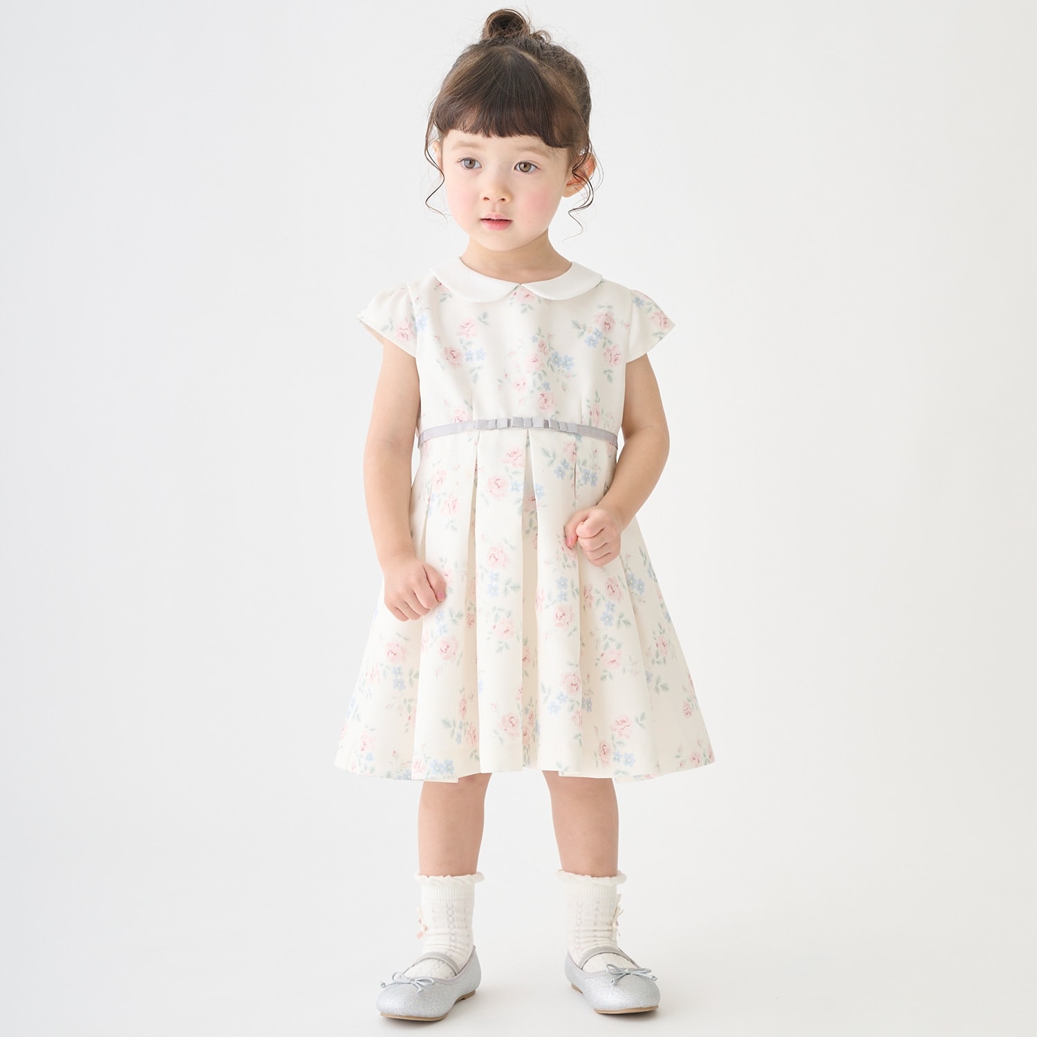 衿つきタックワンピース