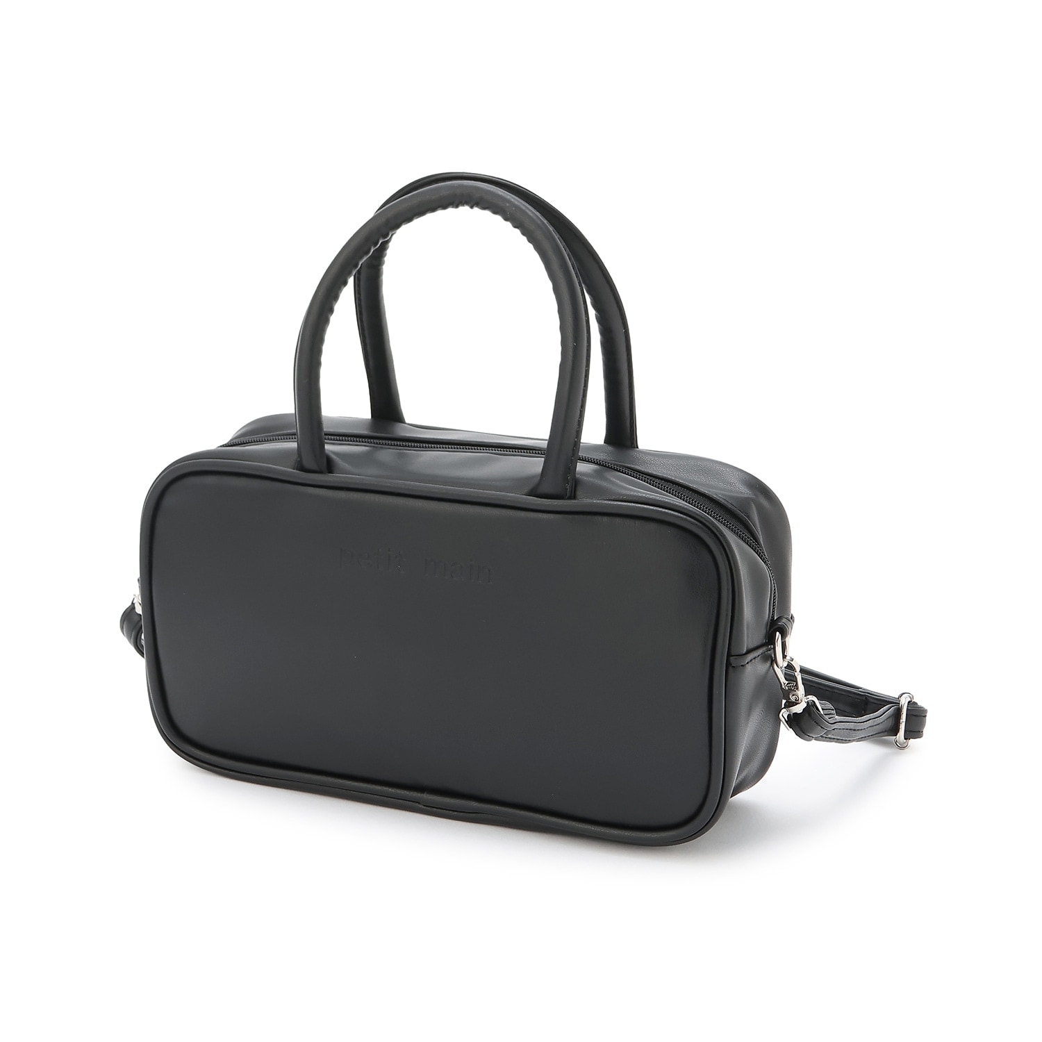 レザー調ボストンバッグ