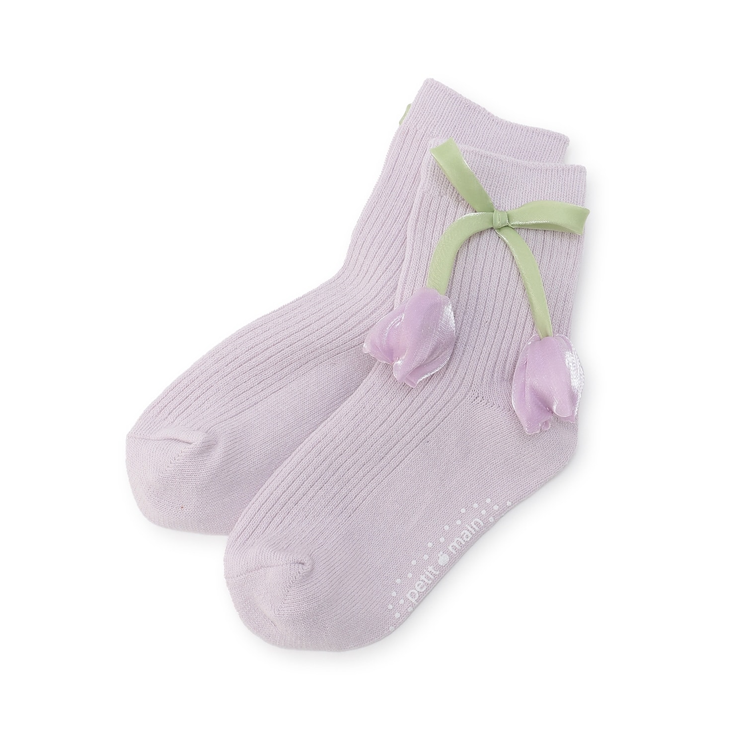 お花モチーフクルーソックス