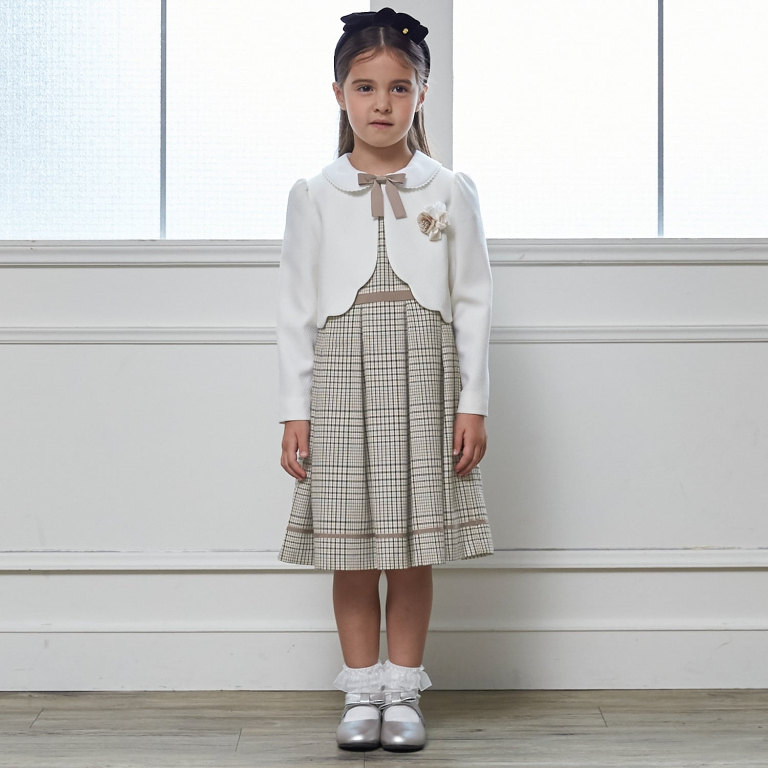 【フォーマル】チェックOP+スカラップJKセット