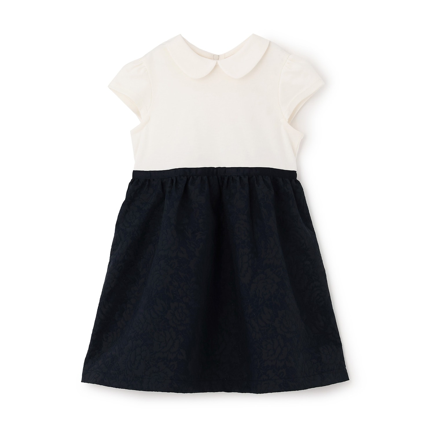 ジャガード切り替えワンピース