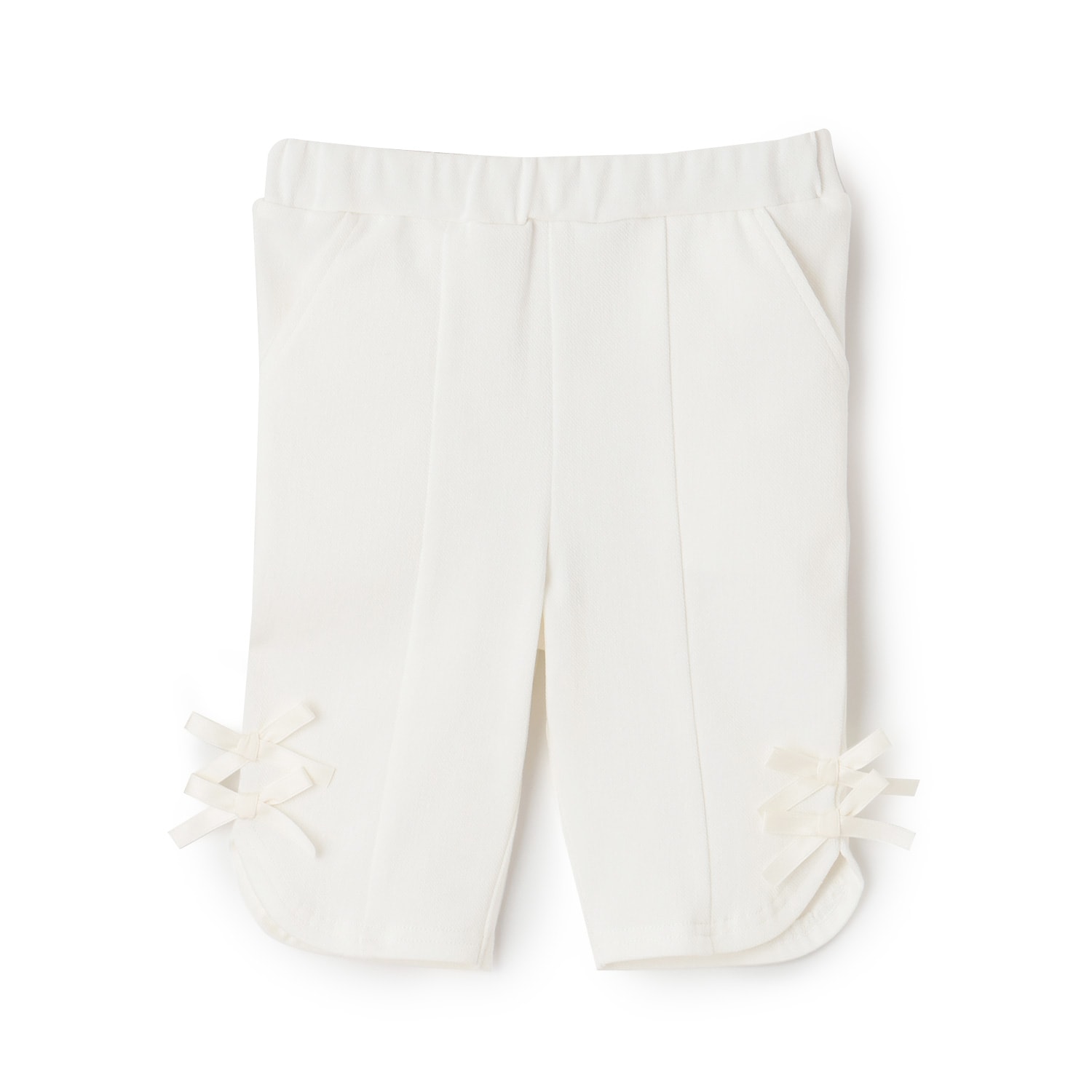 【防汚加工/スマイル】7分リボンパンツ