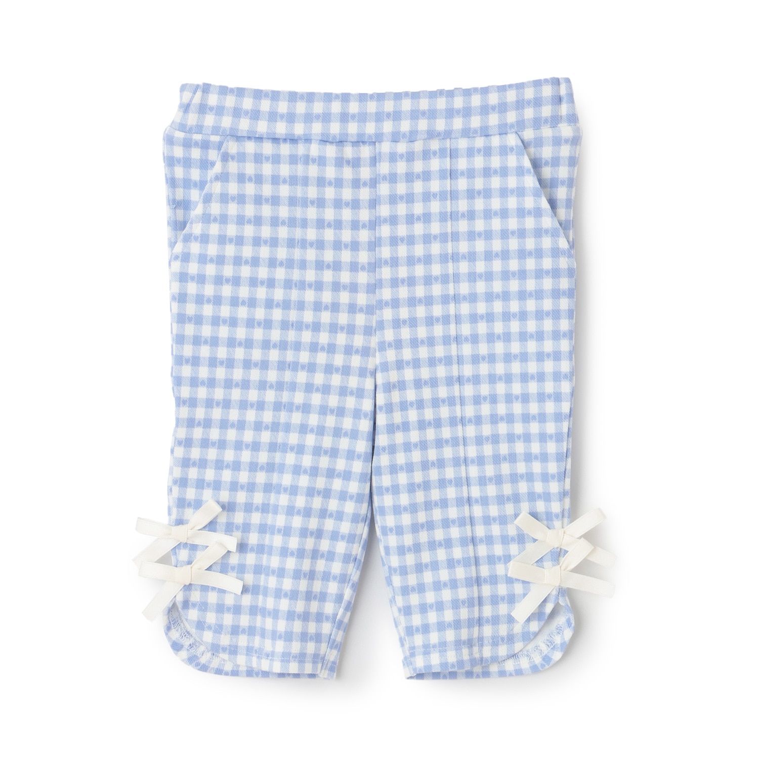 【防汚加工/スマイル】7分リボンパンツ