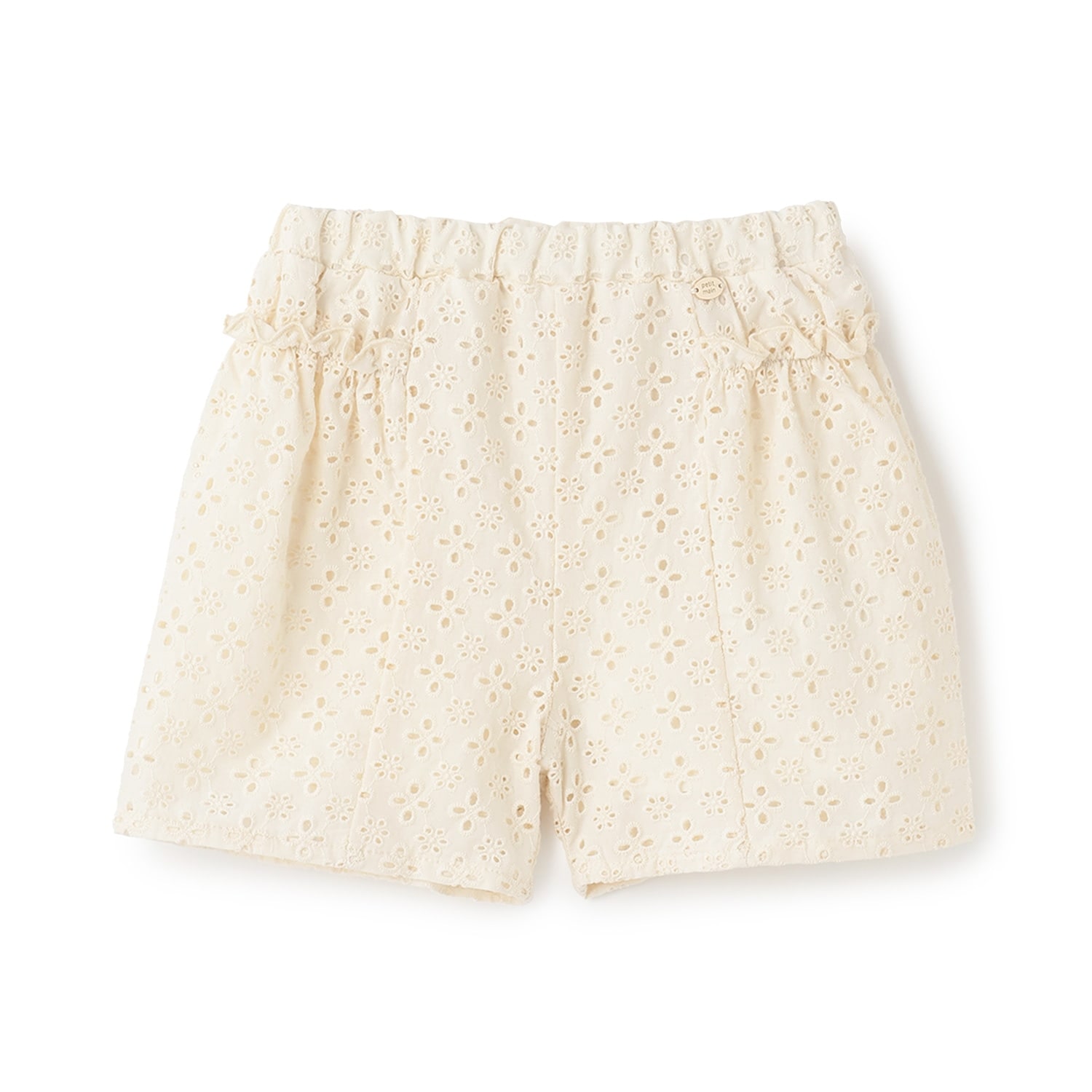 サイドギャザーレースショートパンツ