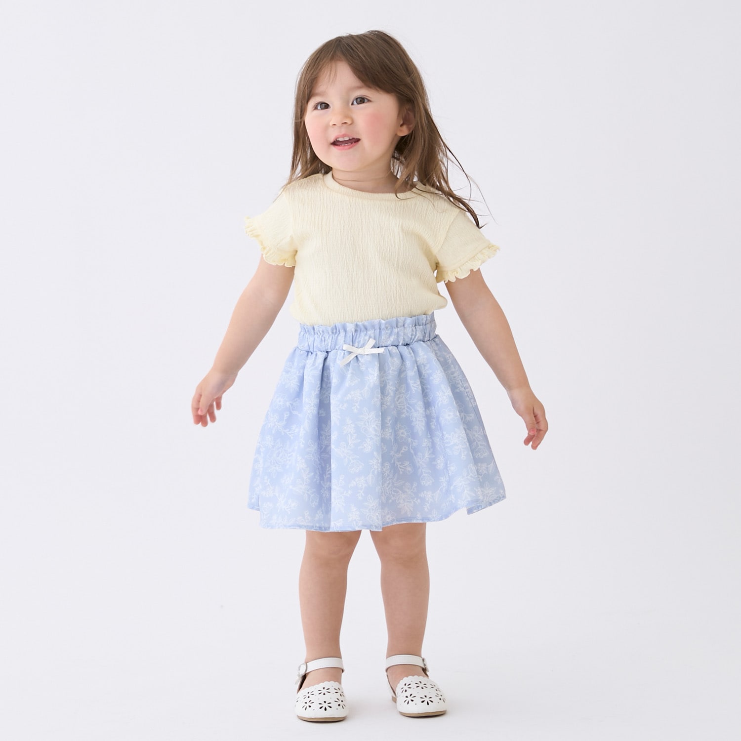 花プリントギャザースカート