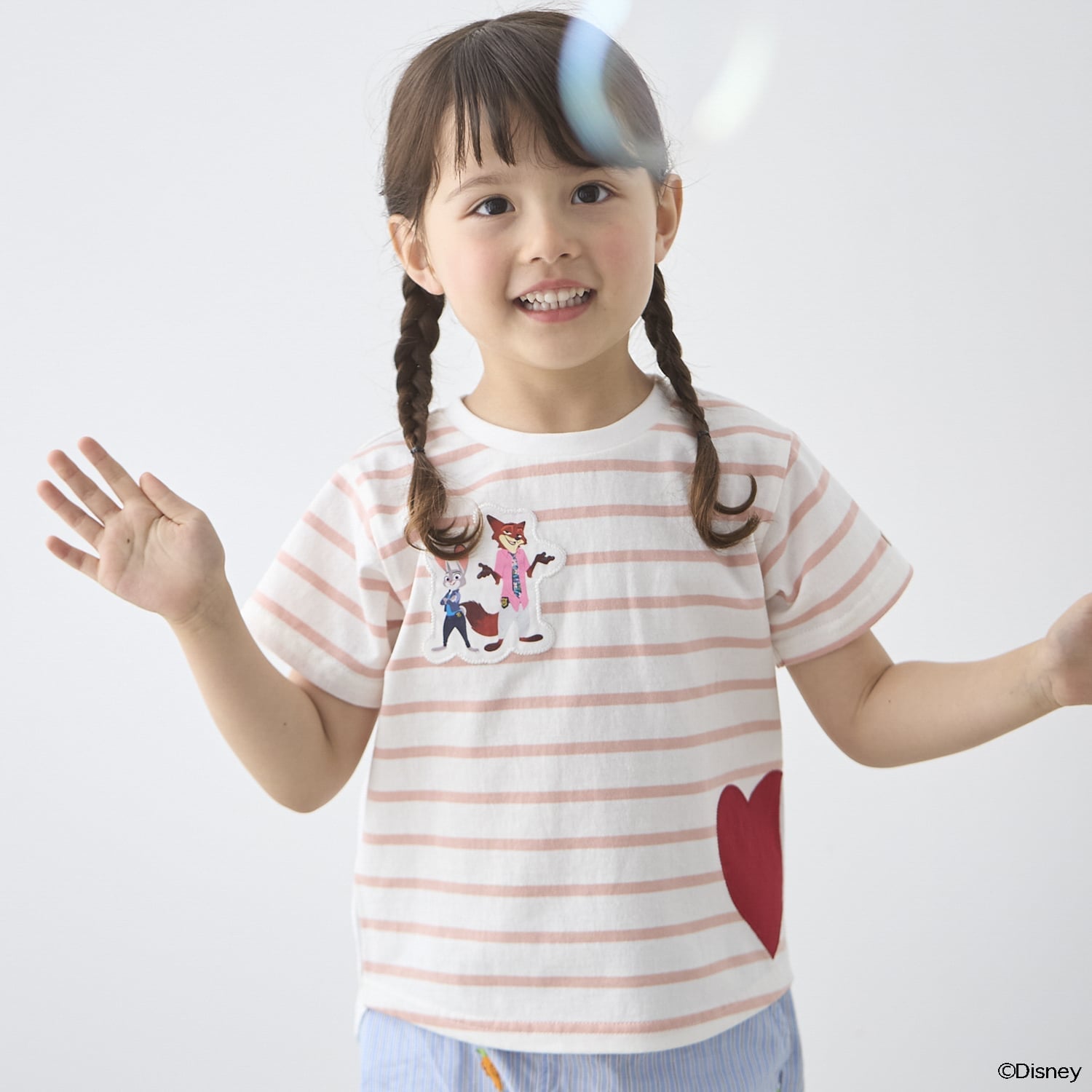 【ズートピア】【接触冷感】ハートアップリケTシャツ
