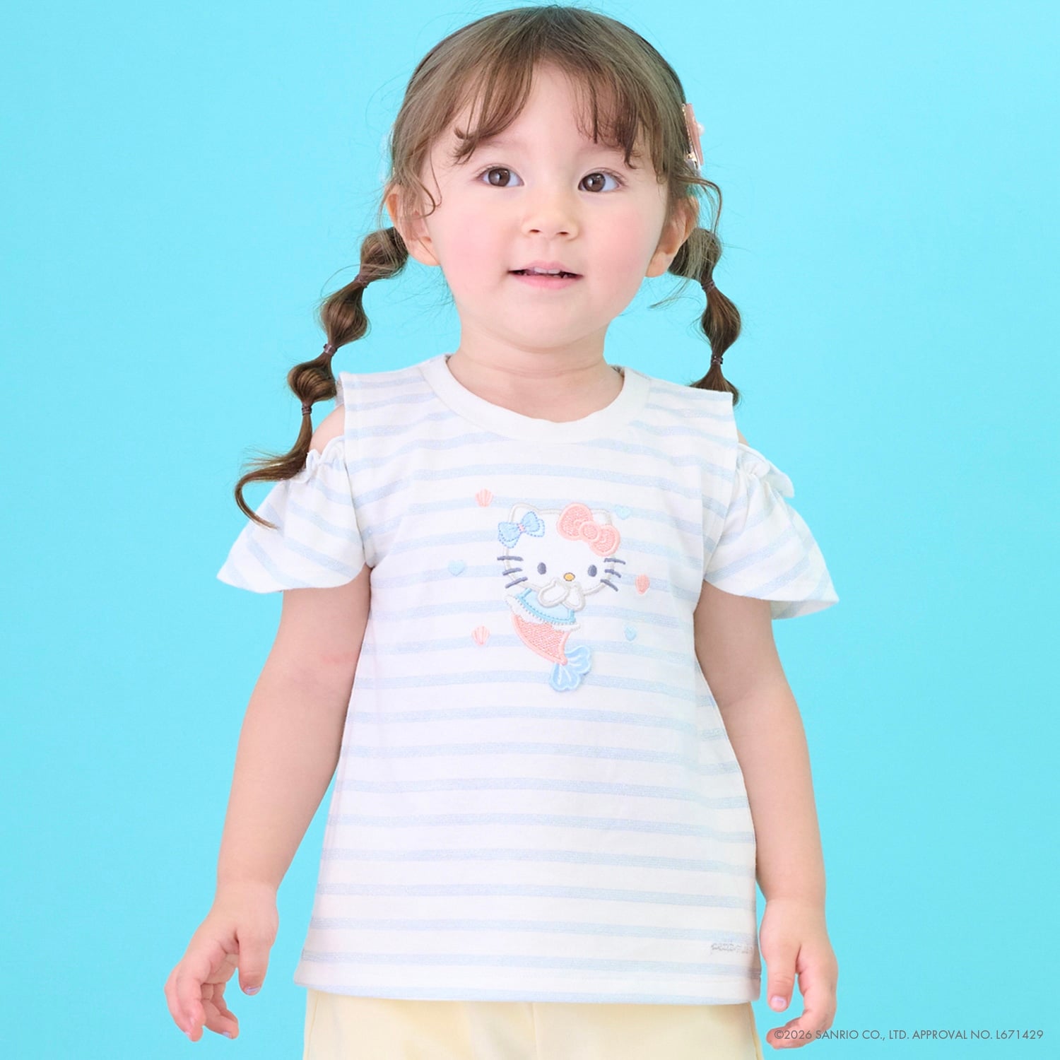 【サンリオキャラクターズ/冷感】肩あきグラフィック半袖Tシャツ