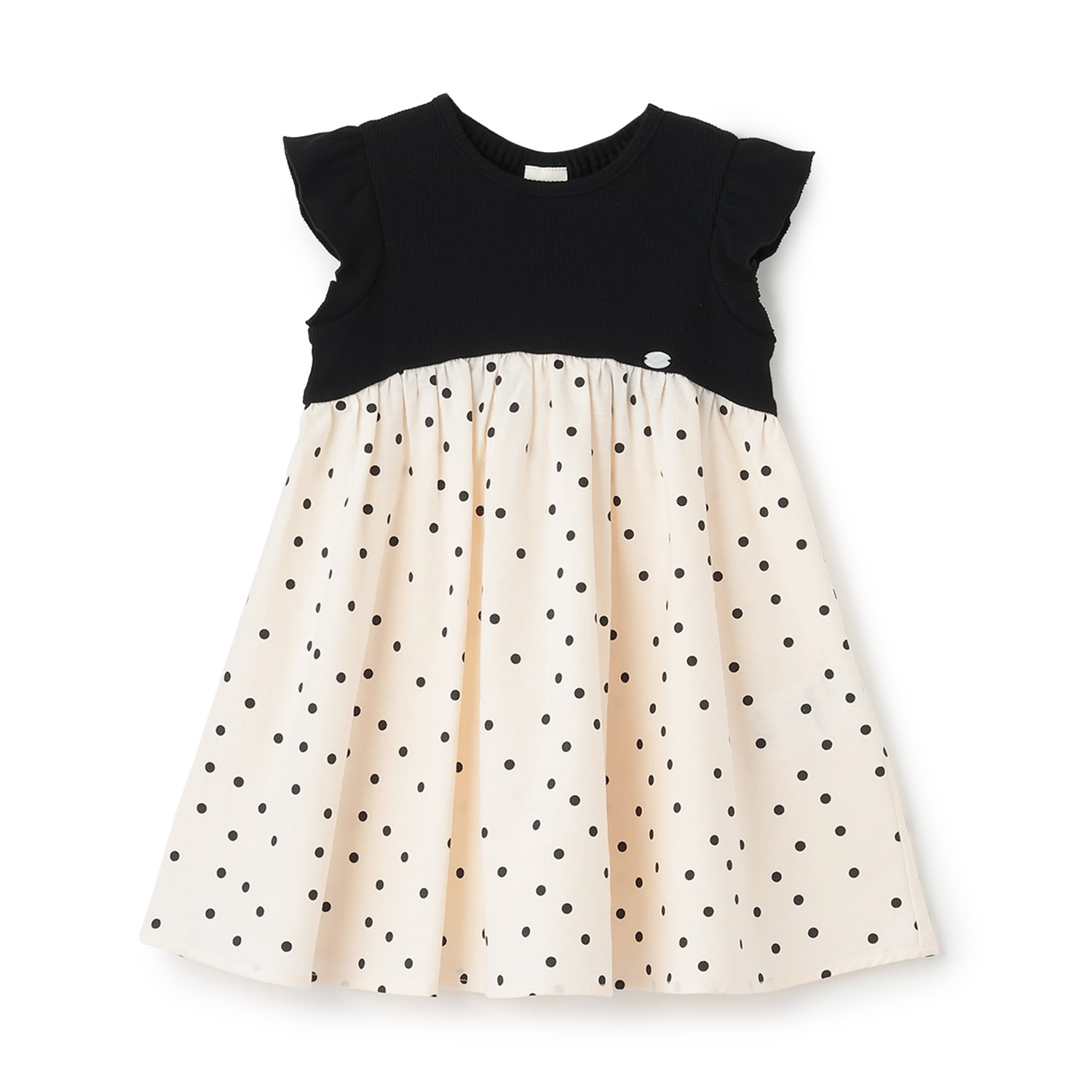 【リンク】ドット柄カットドッキングワンピース