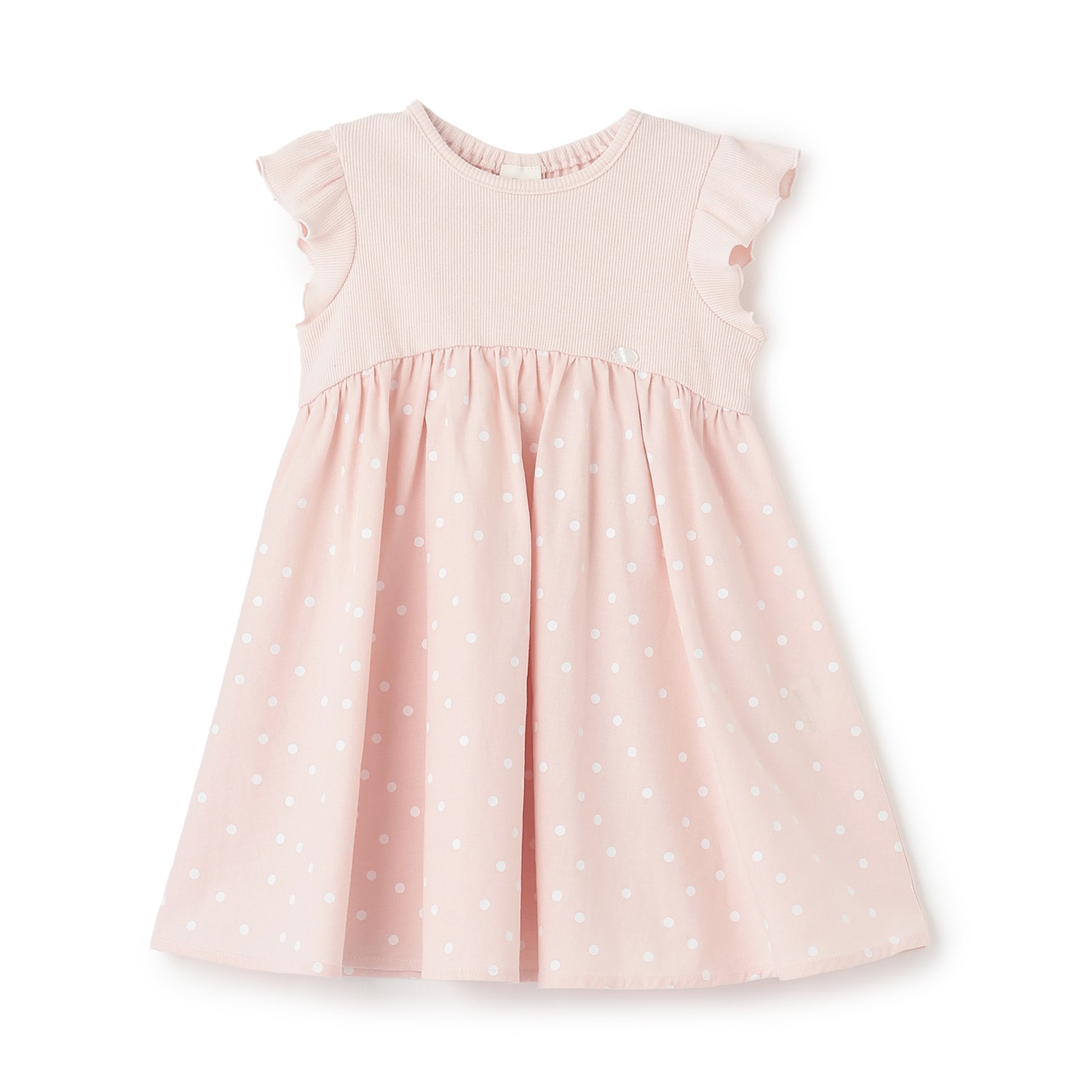 【リンク】ドット柄カットドッキングワンピース