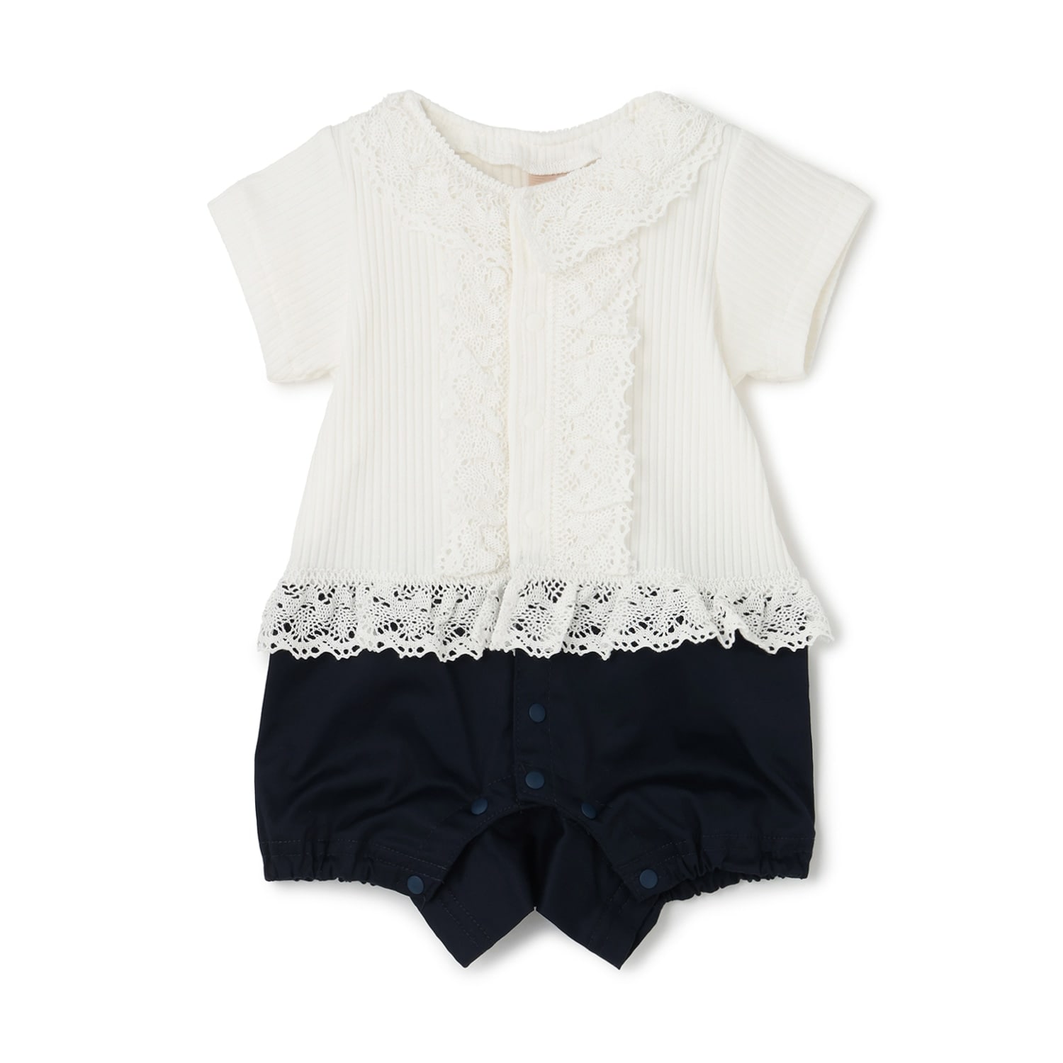 切り替えレースカバーオール