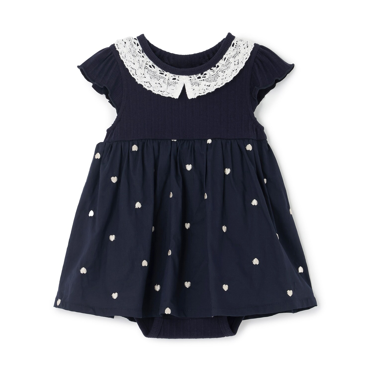 【リンク】ハート刺しゅうOPロンパース