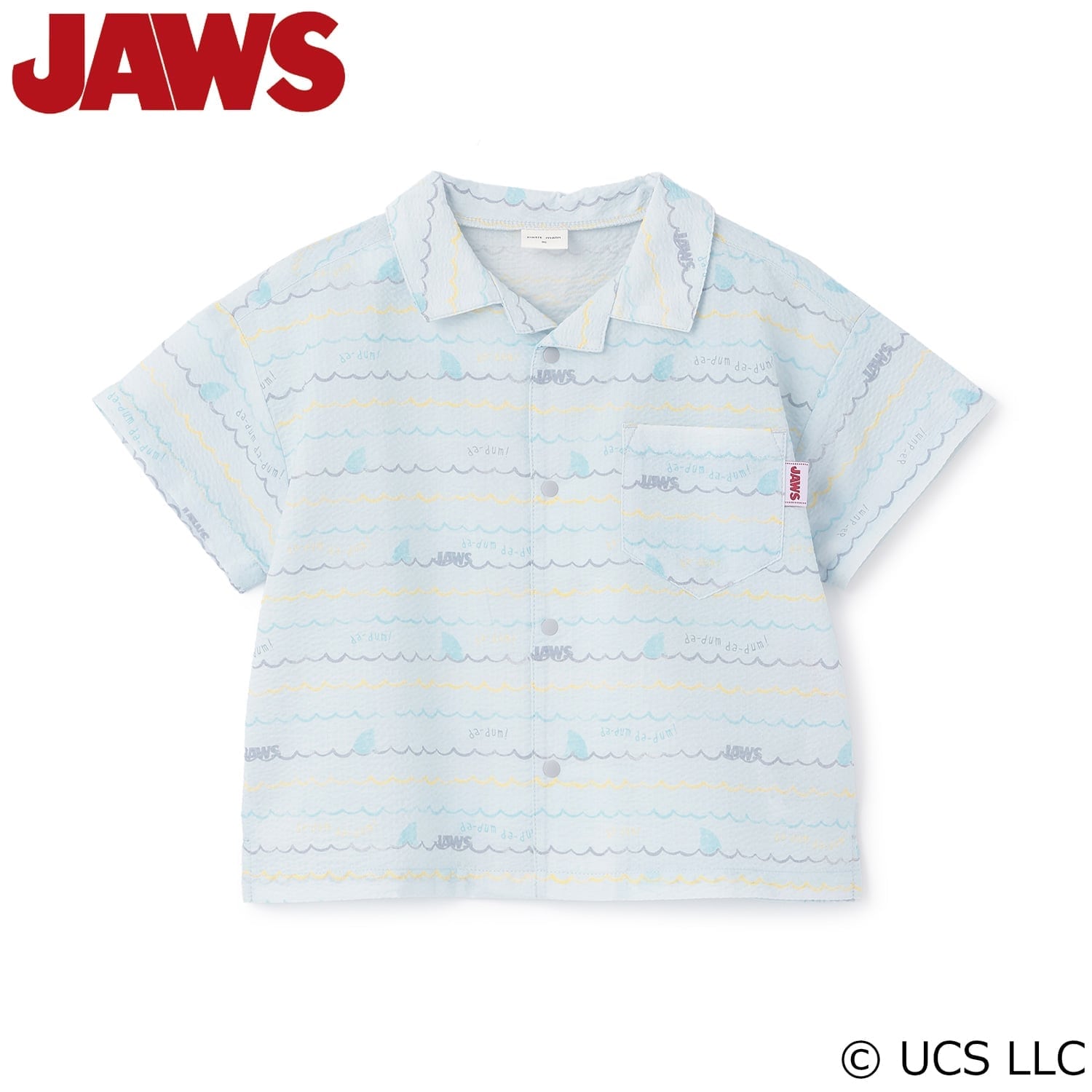 【WEB別注】【JAWS】シアサッカー総柄半袖シャツ