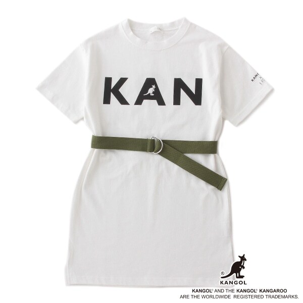 Narumiya Online ナルミヤ オンラインの公式通販サイト Kangolコラボ Usaコットン ベルトつきロゴtシャツワンピース 90 ラベンダー キッズ