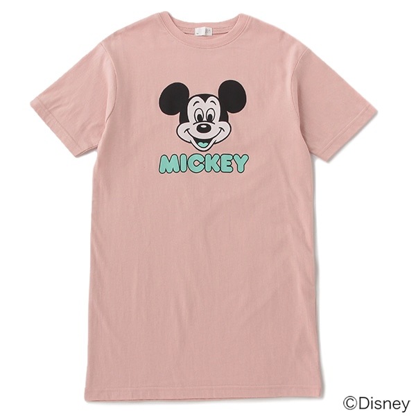 【DISNEY】 ミッキーマウスデザイン フェイスロゴビッグTシャツワンピース