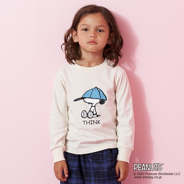 Narumiya Online ナルミヤ オンラインの公式通販サイト Peanutsコラボ キャップスヌーピープリントtシャツ 90 アイボリー キッズ