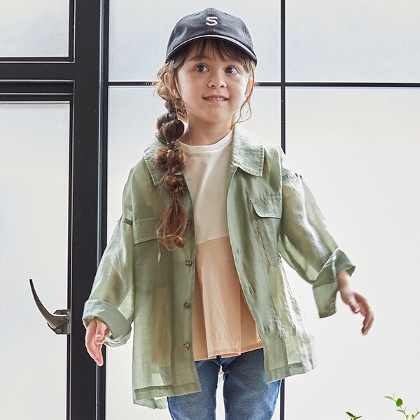 Narumiya Online ナルミヤ オンラインの公式通販サイトシアーミリタリーシャツ 90 薄カーキ キッズ