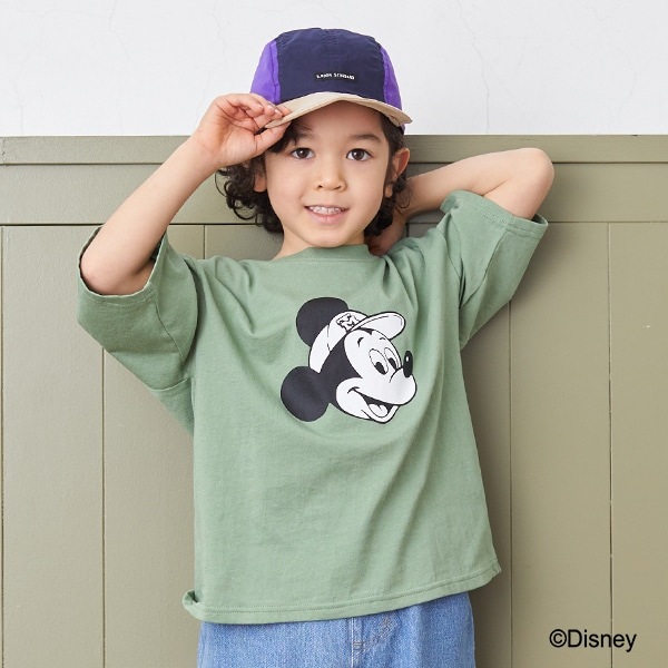 【DISNEY】ミッキーマウスデザインTシャツ（キャップ）