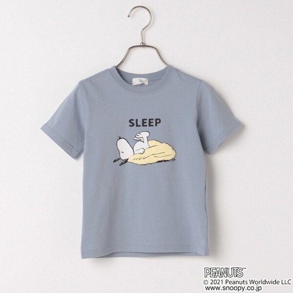 【PEANUTSコラボ】 お眠りスヌーピープリントTシャツ