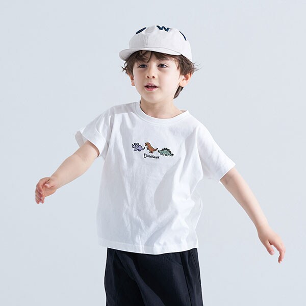 ダイナソー刺しゅうドルマンTシャツ