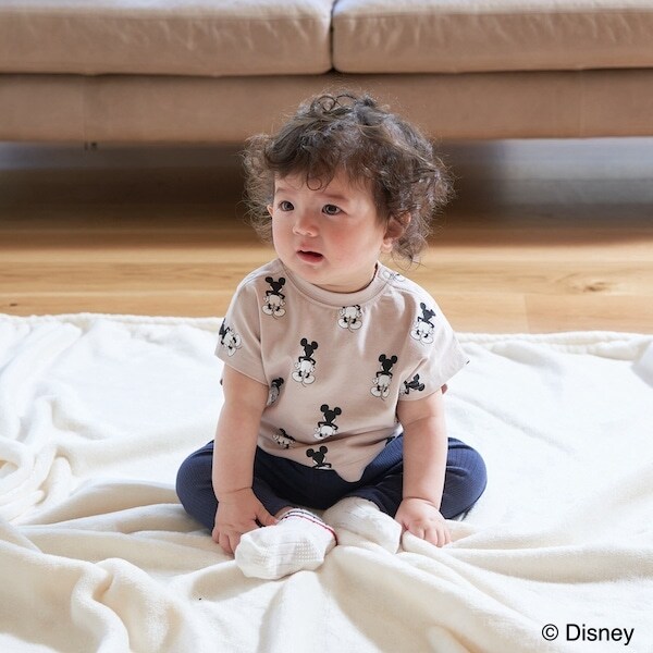 【DISNEY】MICKEYMOUSE/総柄ドルマンTシャツ（baby)