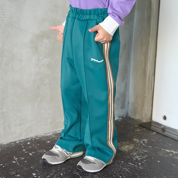 セットアップ可能】サイドラインタックパンツ(100cm 黒): キッズ