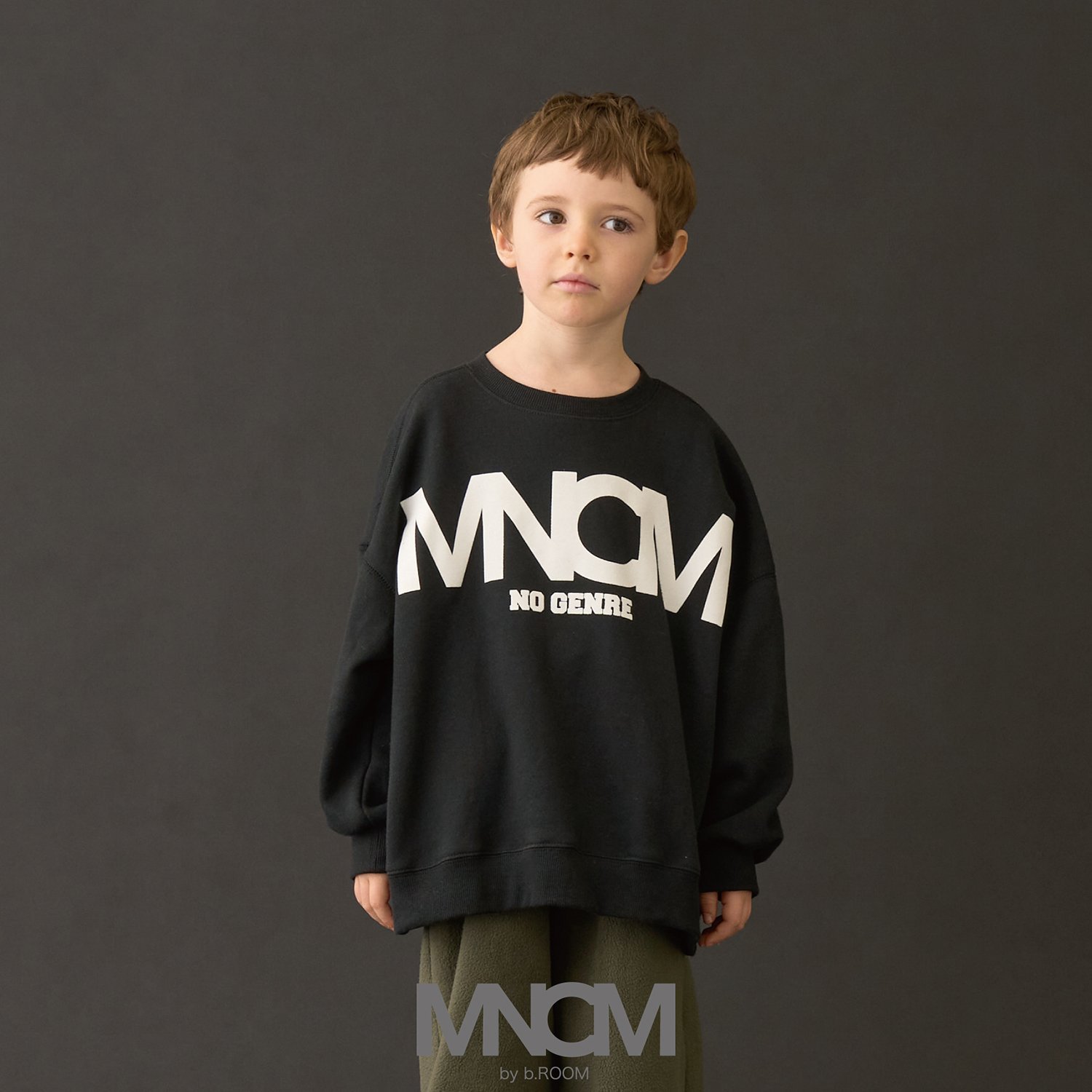 【MNCM】【毛玉バイバイ裏毛裏起毛】フロッキープリントビッグスウェット