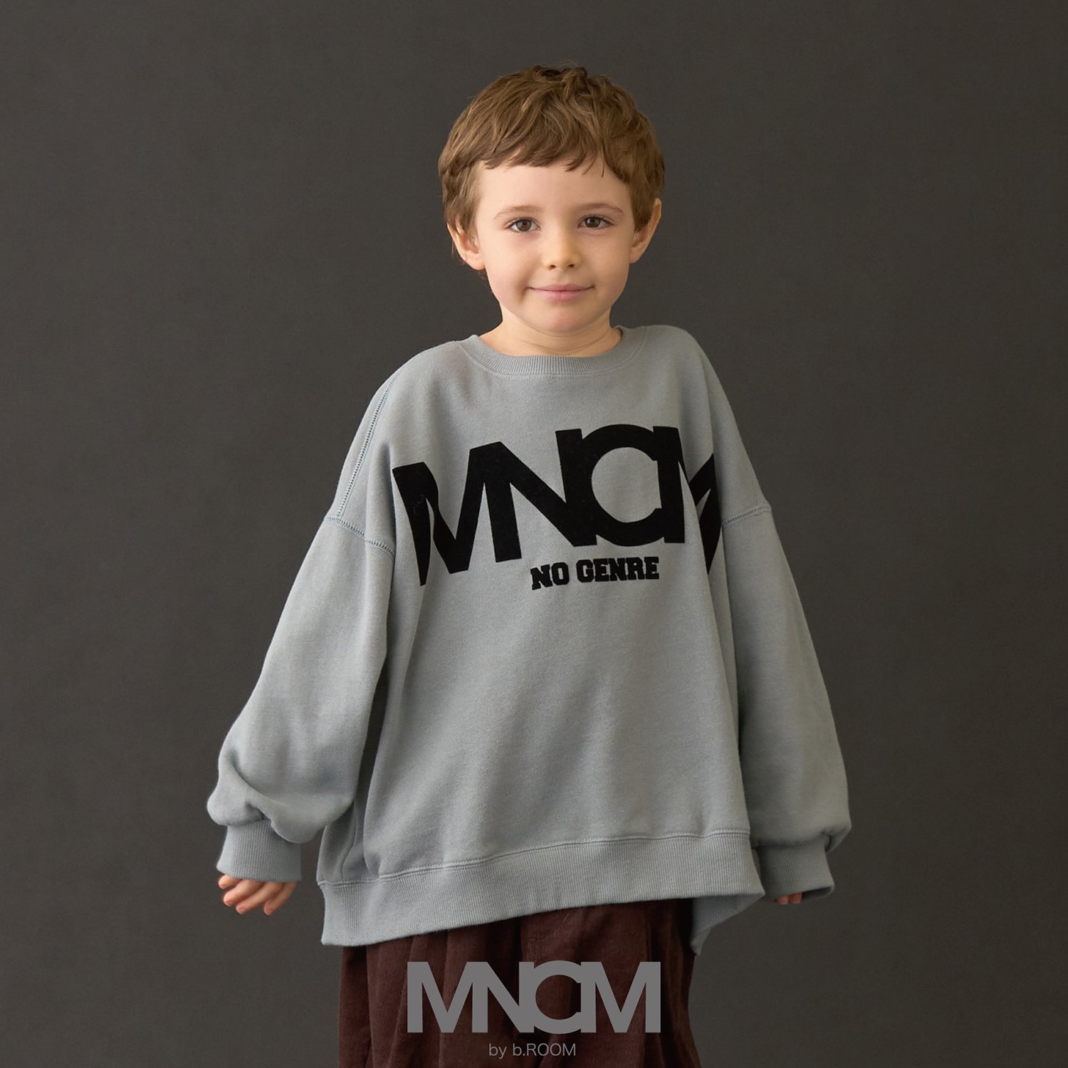 【MNCM】【毛玉バイバイ裏毛裏起毛】フロッキープリントビッグスウェット