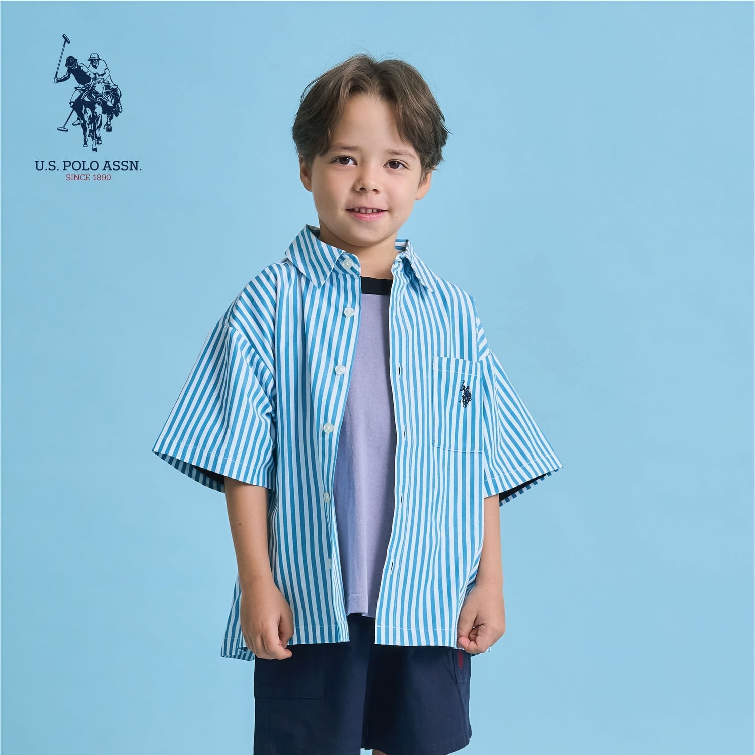 【U.S. POLO ASSN.】【セットアップ可】半袖リラックスシャツ