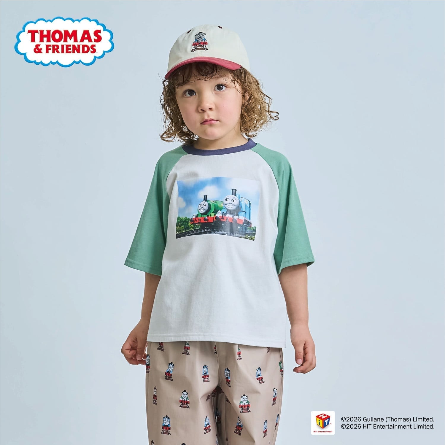 【3月13日発売予定】【きかんしゃトーマス】ラグラン半袖Tシャツ