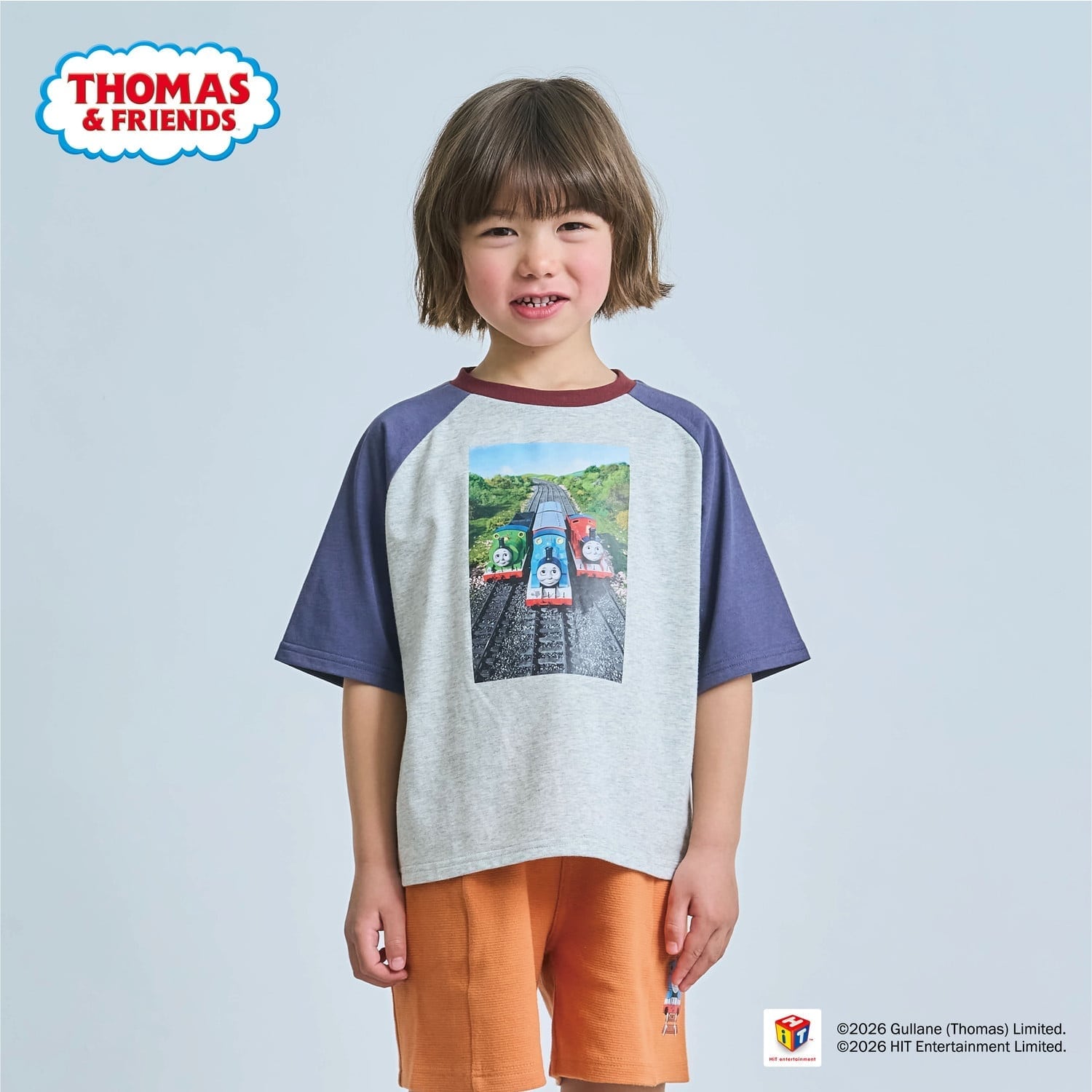 【3月13日発売予定】【きかんしゃトーマス】ラグラン半袖Tシャツ