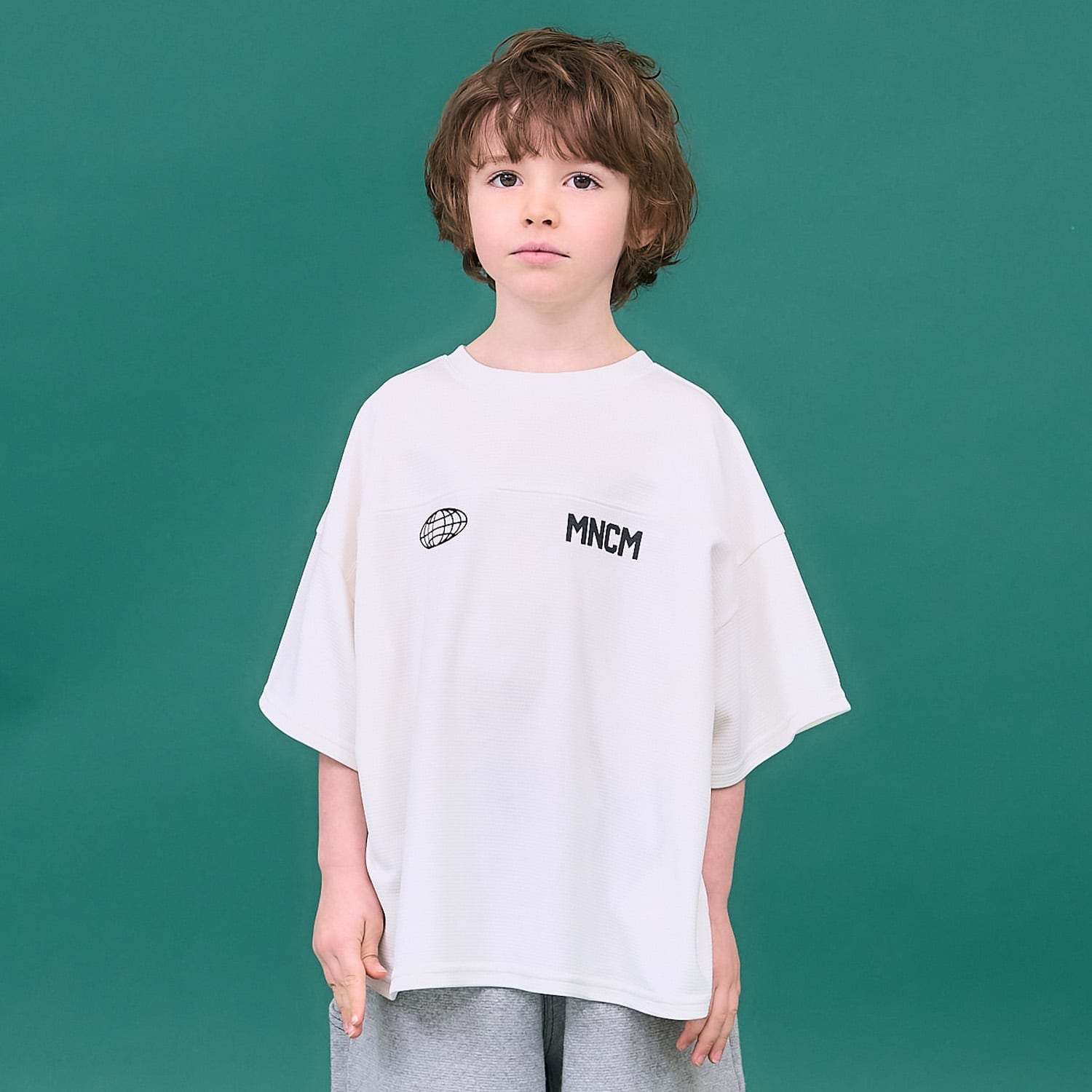 【セットアップ可】どちらが前でもOK！メッシュビッグサイズTシャツ【MNCM】