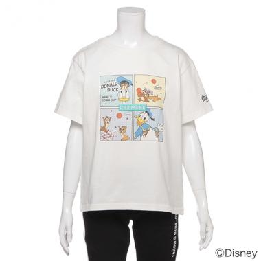 【DISNEY】 チップ&デールとドナルドダックデザイン 4コマTシャツ