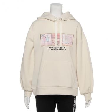 裏起毛 フォトプリントパーカー