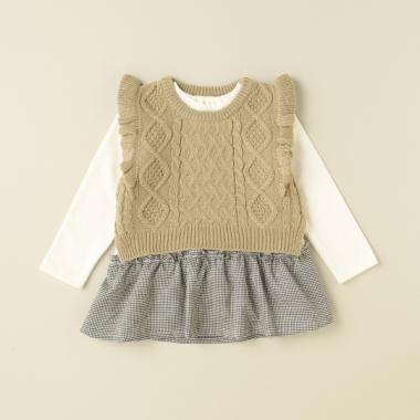 ニットベスト&チュニックセット