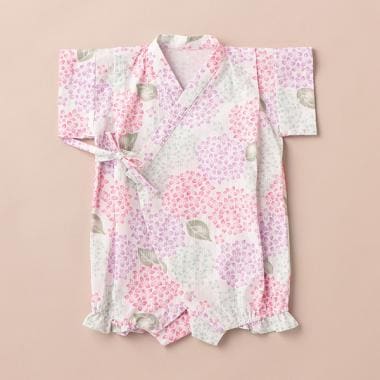 紫陽花柄甚平オール