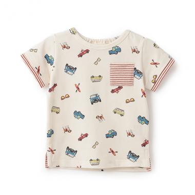 クラシックカー総柄半袖Tシャツ