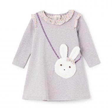 ラメ裏毛ウサギポシェットワンピース