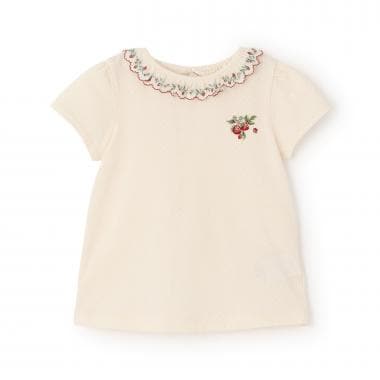 野イチゴ刺しゅう半袖Tシャツ