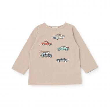 リバティクルマ刺しゅう長袖Tシャツ