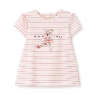 リバティクマアップリケ半袖Tシャツ